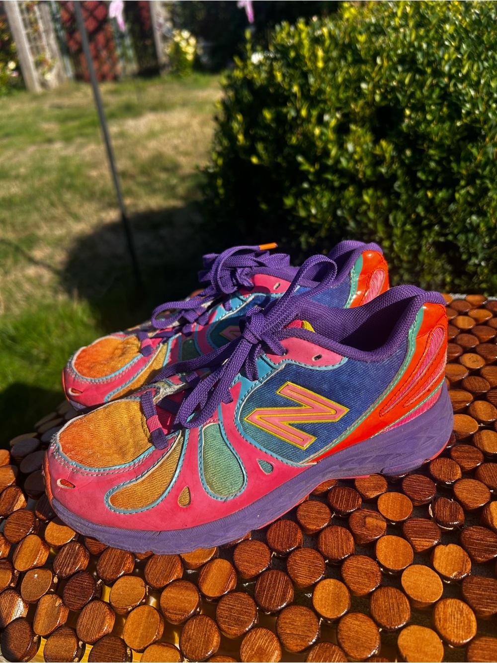 New Balance Kids Girl’s Multicolor Purple, Orange & Pink Sneakers Sz 1.5